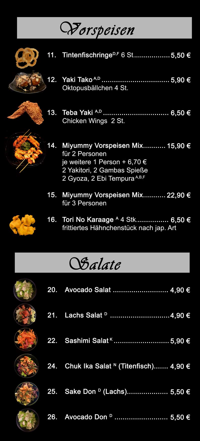 a la carte Miyabi